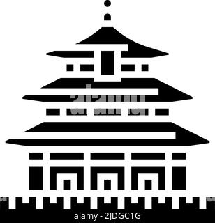 Tempel des Himmels Glyphen Symbol Vektor-Illustration Stock Vektor