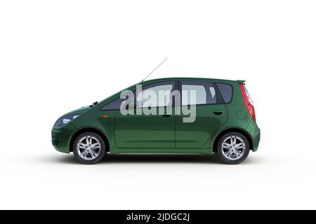 Auto isoliert auf weißem Hintergrund, 3D Rendering. Stockfoto