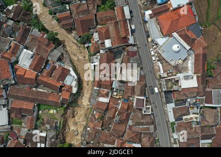 Luftaufnahme von südlich von Bandung, West-Java Stockfoto