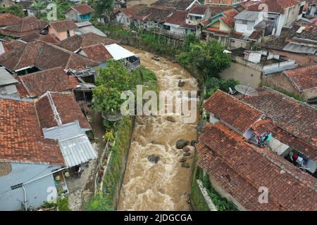 Luftaufnahme von südlich von Bandung, West-Java Stockfoto