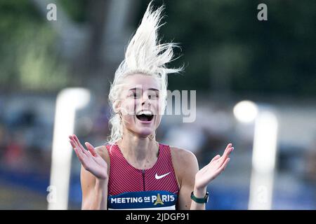 Yuliya (Yuliia) Levchenko aus der Ukraine (Frauen-Hochsprung) während der Wanda Diamond League 2022, Meeting de Paris (Leichtathletik) am 18. Juni 2022 im Charlety-Stadion in Paris, Frankreich. Foto von Victor Joly/ABACAPRESS.COM Stockfoto