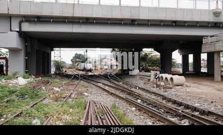 Bridge Railway Station Pier oder Thonburi Railway Station Pier Bangkok Thailand Stockfoto