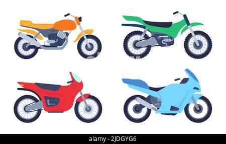 Flache Geschwindigkeit und Sport Motorrad der Sammlung Stock Vektor