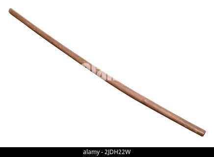 Training Holzkatana (Bokken) Ausschnitt auf weißem Hintergrund Stockfoto