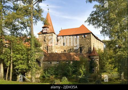Schloss Wenzel in der mittelalterlichen Altstadt von Lauf an der Pegnitz, Deutschland, Bayern Stockfoto