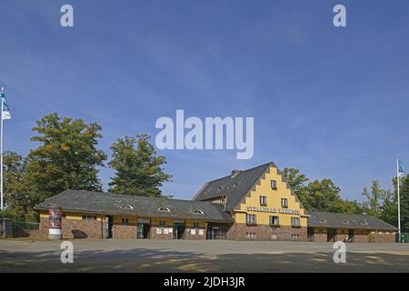 Bau und Eingangdes öffentlichen Badestrandes Wannsee in Berlin-Zehlendorf erbaut 1920, Berlin Stockfoto