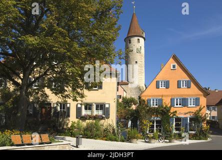 Altstadt von Kirchberg a. d. Jagst, eine mittelalterliche Stadt im Neckartal, Deutschland, Baden-Württemberg, Kirchberg an der Jagst Stockfoto