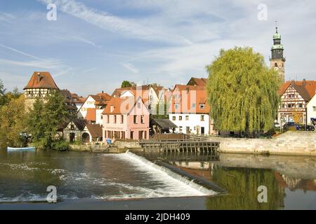 Mittelalterliche Altstadt von Lauf an der Pegnitz mit Pregnitz, Deutschland, Bayern Stockfoto