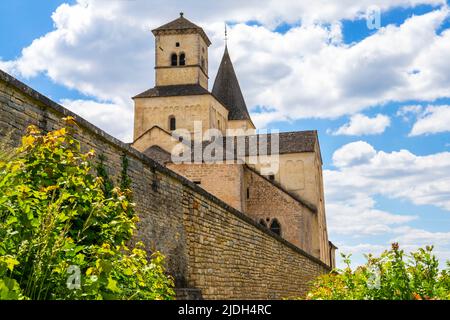 Die Pertuis-au-Loup Brücke über die seine und die Kirche Saint Vorles. Das alte Städtchen Châtillon-sur-seine liegt im Burgund Stockfoto