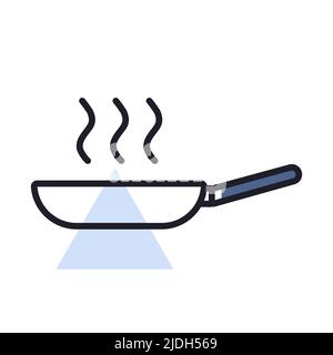 Vektorsymbol für Bratpfanne. Küchengerät. Diagrammsymbol für das Kochen von Website-Design, Logo, App, UI Stock Vektor