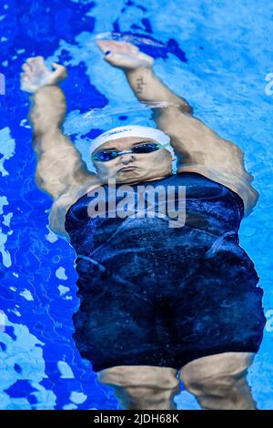 Budapest, Ungarn. 21.. Juni 2022. JALLOW Mimosa FIN50m Rückenschwimmen Frauen heizt Schwimmen FINA 19. World Championships Budapest 2022 Budapest, Duna Arena 21/06/22 Foto Andrea Staccioli/Deepbluemedia/Insidefoto Kredit: Insidefoto srl/Alamy Live News Stockfoto