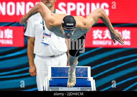 Budapest, Ungarn. 21.. Juni 2022. ZAZZERI Lorenzo ITA100m Freestyle Männer heizt Schwimmen FINA 19. World Championships Budapest 2022 Budapest, Duna Arena 21/06/22 Foto Andrea Staccioli/Deepbluemedia/Insidefoto Kredit: Insidefoto srl/Alamy Live News Stockfoto