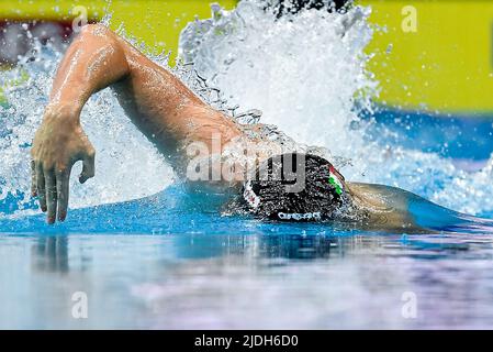 Budapest, Ungarn. 21.. Juni 2022. MIRESSI Alessandro ITA100m Freestyle Männer heizt Schwimmen FINA 19. World Championships Budapest 2022 Budapest, Duna Arena 21/06/22 Foto Andrea Staccioli/Deepbluemedia/Insidefoto Kredit: Insidefoto srl/Alamy Live News Stockfoto