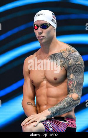 Budapest, Ungarn. 21.. Juni 2022. DRESSEL Caeleb USA100m Freestyle Männer heizt Schwimmen FINA 19. World Championships Budapest 2022 Budapest, Duna Arena 21/06/22 Foto Andrea Staccioli/Deepbluemedia/Insidefoto Kredit: Insidefoto srl/Alamy Live News Stockfoto