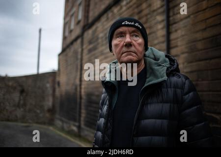 Irvine Welsh, Autorin, im neuen Stadtgebiet von Edinburgh, Schottland, 2. März 2022. Stockfoto