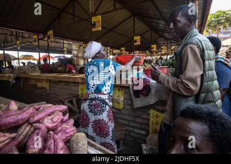 Ruanda, die Republik Ruanda, Binnenland im Großen Grabental Zentralafrikas. Stockfoto