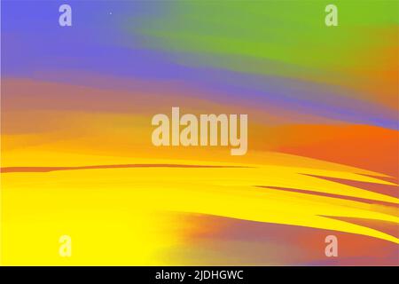 Weiche schillernde Aquarellleinwand, Hintergrund minimalistisch, grafischer Hintergrund, Linien für Banner, vielfarbiger lebendiger Hintergrund, Malstriche Stock Vektor