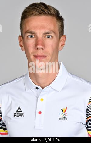 Der belgische Eisschnellläufer Bart Swings posiert für den Fotografen bei einem Fotoshooting für das belgische Olympische Komitee BOIC - COIB im Vorfeld des Sportereignisses der World Games 2022, Montag, 20. Juni 2022 in Deurne, Antwerpen. BELGA FOTO DIRK WAEM Stockfoto