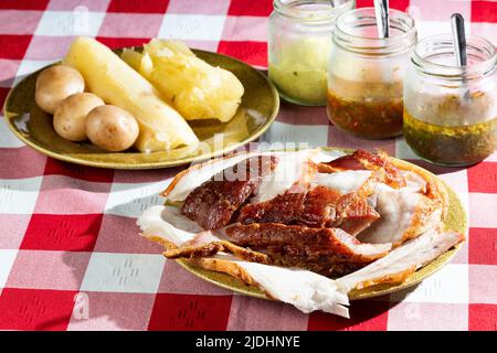 Llanera Fleisch Kolumbianisches Typisches Gericht; Gericht Serviert Mit Gegrilltem Fleisch Stockfoto