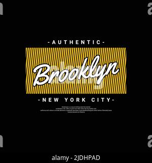 Brooklyn Schreibdesign, geeignet für Siebdruck-T-Shirts, Kleidung, Jacken und andere Stock Vektor