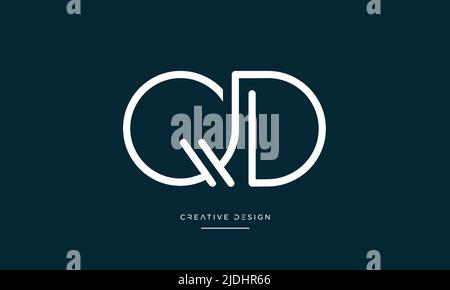 QD- oder DQ-Buchstaben Logo-Symbol Monogramm Stock Vektor