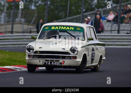 Richard Bateman, Stephen Upsdell, Ford Lotus Cortina, Masters Pre-1966 Touring Cars, die auf die Tage der britischen Limousine Car Championship zurückblicken, Stockfoto