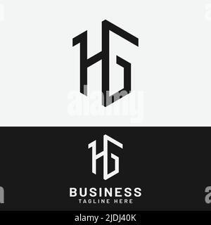 H G HG GH Letter Monogram Initial Logo Design Template. Geeignet für General Sports Fitness Finanzen Construction Company Business Corporate Shop Stock Vektor