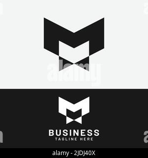 Anfangsbuchstabe M man Logo Design-Vorlage. Geeignet für Allgemeinsport Fitness Finanzen Bau Unternehmen Business Corporate Shop Bekleidung in einfach Stock Vektor