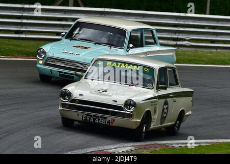 Dueling Cortina's, Richard Bateman, Stephen Upsdell, Ford Lotus Cortina, Patrick Shovlin, Ford Lotus Cortina, Masters Pre-1966 Touring Cars, Harking Stockfoto