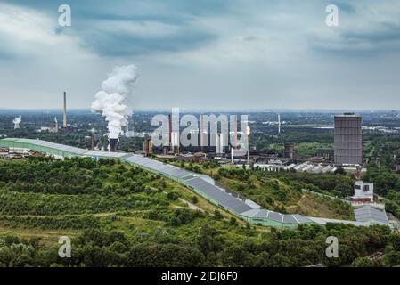 Blick über das deutsche Ruhrgebiet in Bottrop Stockfoto