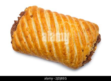 Chocolate Studel Donut Cut auf Weiß. Stockfoto