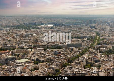 Luftaufnahme des Stadtbildes von Paris, Frankreich Stockfoto