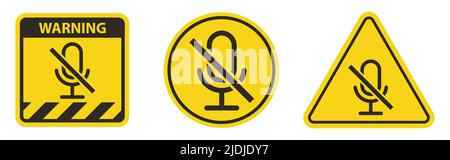 Keine Aufnahme, kein Mikrofonsymbol, Lautsprechersymbol verwenden Stock Vektor