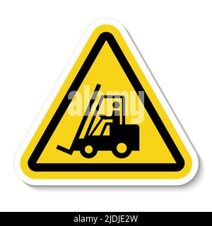 Vorsicht Gabelstapler Symbol Schild Isolieren Auf Weißem Hintergrund, Vektor-Illustration Stock Vektor