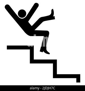 Achtung: Schrittsymbol auf weißem Hintergrund isolieren, Vektorgrafik EPS.10 Stock Vektor