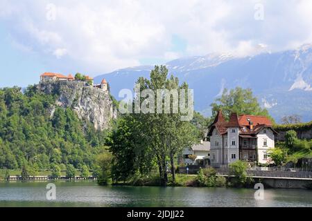 Aspekte des Bleder Sees, Slowenien, Europa Stockfoto