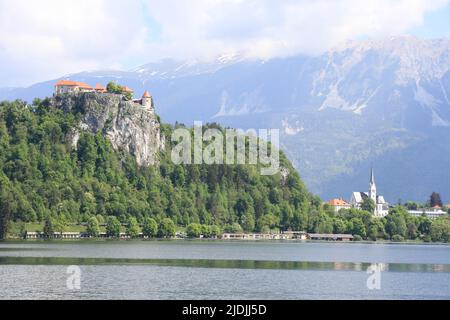 Aspekte des Bleder Sees, Slowenien, Europa Stockfoto