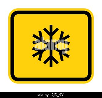 Dreieck Warnschild mit Schneeflocke-Symbol isolieren auf weißem Hintergrund, Vektor-Illustration EPS.10 Stock Vektor