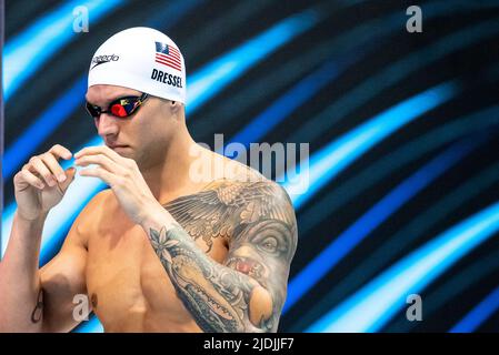 Budapest, Ungarn. 21.. Juni 2022. DRESSEL Caeleb USA100m Freestyle Männer heizt Schwimmen FINA 19. World Championships Budapest 2022 Budapest, Duna Arena 21/06/22 Foto Giorgio Scala/Deepbluemedia/Insidefoto Kredit: Insidefoto srl/Alamy Live News Stockfoto