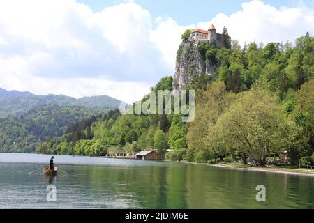 Aspekte des Bleder Sees, Slowenien, Europa Stockfoto