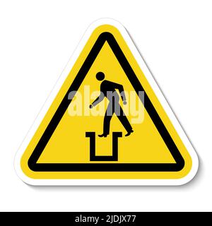 Achtung Bodenloses Pit Symbol Zeichen Isolieren Auf Weißem Hintergrund, Vektor-Illustration Stock Vektor