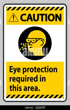 Warnschild Augenschutz In Diesem Bereich Erforderlich Stock Vektor