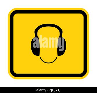 Symbol tragen Gehörschutz Schild Isolate auf weißem Hintergrund, Vektor-Illustration EPS.10 Stock Vektor