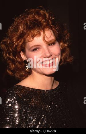 Geena Davis und Jeff Goldblum während des jährlichen Writer's Guild of America Awards Dinner 41. im Beverly Hilton Hotel in Beverly Hills, Kalifornien 20. März 1989 Credit: Ralph Dominguez/MediaPunch Stockfoto