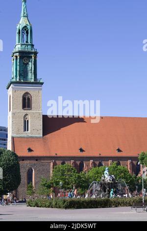 Deutschland, Berlin, Marienkirche, Neptunbrunnen, Stockfoto