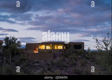 Südwest-haus im Adobe-Stil in Tucson, Arizona Stockfoto