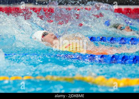 Budapest, Ungarn. 21.. Juni 2022. Chen Jie aus China tritt im Halbfinale der Frauen 50m bei den FINA-Weltmeisterschaften 19. in Budapest, Ungarn, am 21. Juni 2022 an. Quelle: Zheng Huansong/Xinhua/Alamy Live News Stockfoto