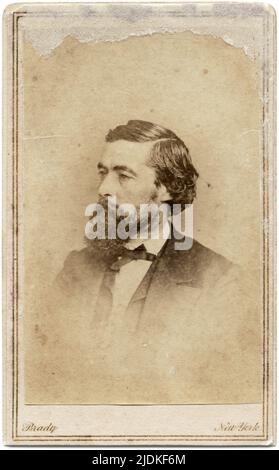 Ein frühes Selbstporträt c1850s des amerikanischen Fotografen und Fotojournalisten Mathew Brady (c1822-1824 – 1896), ohne Brille, aus einem seltenen CDV (carte-de-Visite), das von Brady's Studio in New York City produziert wurde. (USA) Stockfoto