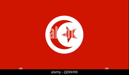 Tunis-Flagge. Vektorgrafik Stock Vektor