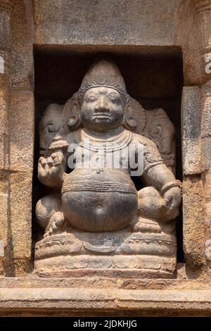 Die Skulptur der Gottheit im Airavatesvara Tempel, Darasuran, Tamilnadu, Indien. Stockfoto